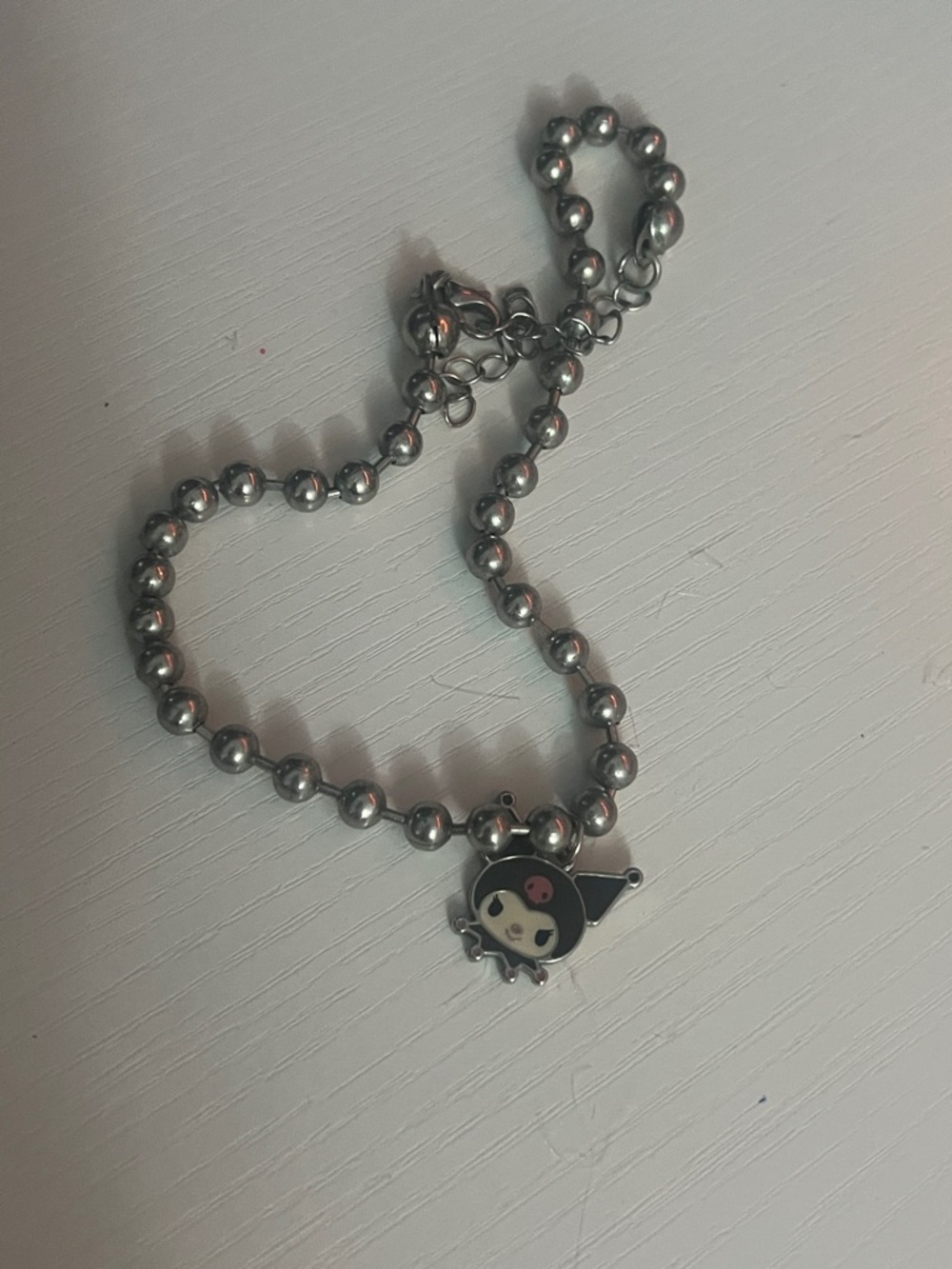 Sanrio Cropped Kuromi Silver Necklace